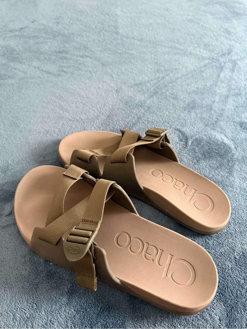 Chaco Women's Tan/Brown Slide Sandals with Adjustable Webbing